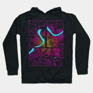 Surat, Gujarat, India City Map Typography - Neon Hoodie